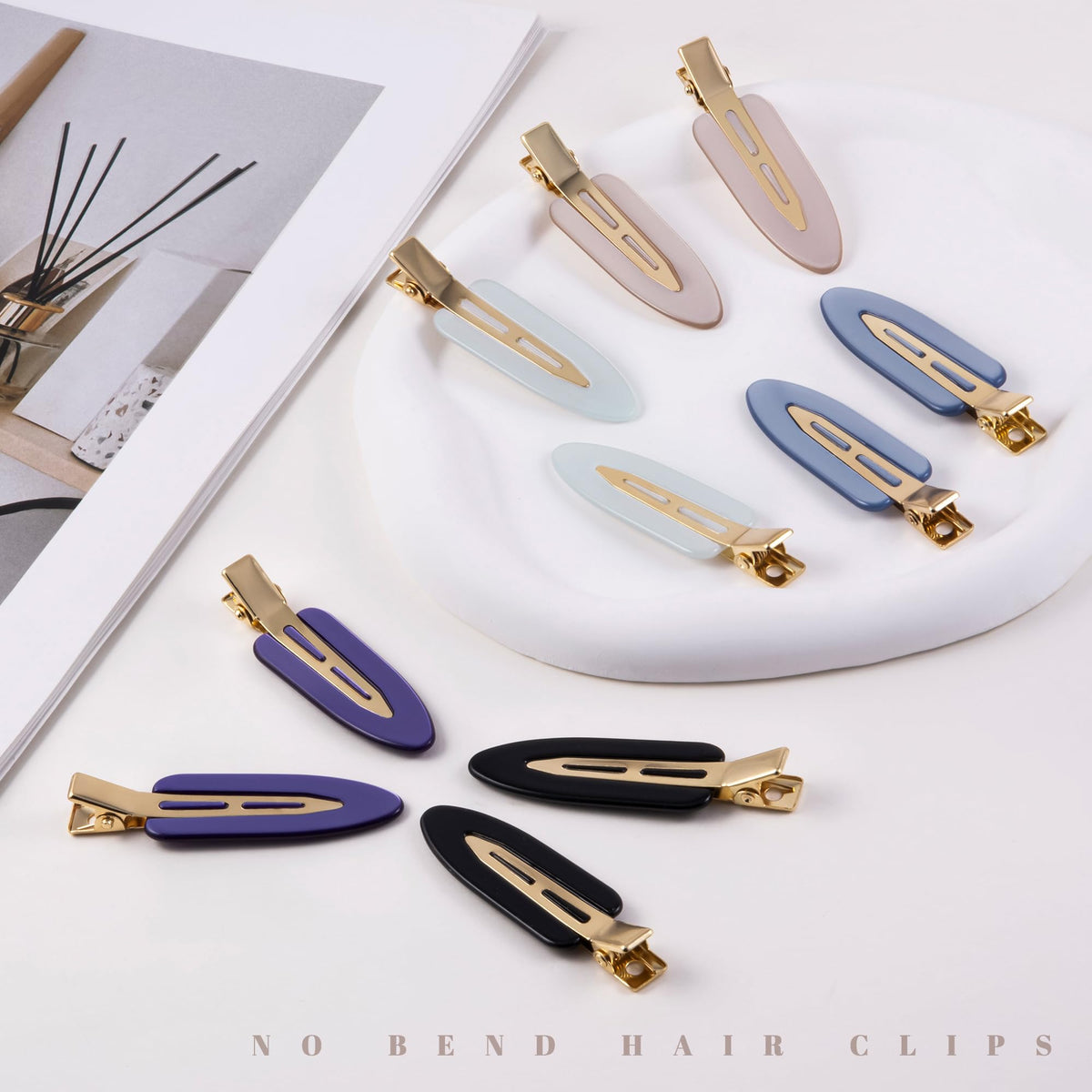 Cptots hair clips set in five vibrant colours