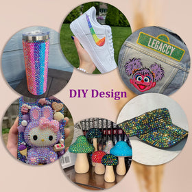 Craft project using TINKRSTUFF rhinestones on a tumbler
