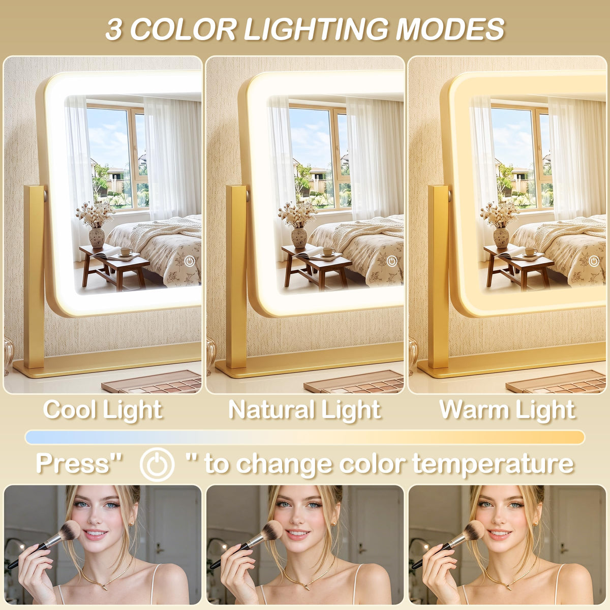 CraftCraze 14x12 mirror with 360-degree rotation feature