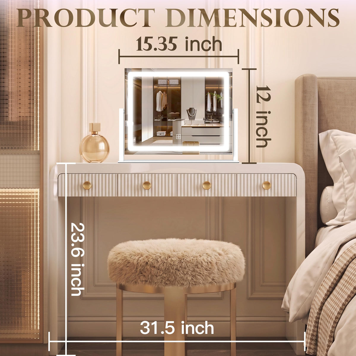 CraftCraze LED Vanity Mirror showcasing cool lighting mode