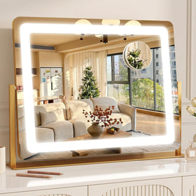 CraftCraze Vanity Mirror 22x17 front view with lights