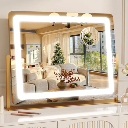 CraftCraze Vanity Mirror 22x17 front view with lights