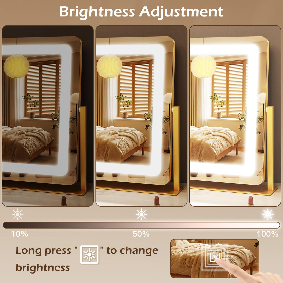 CraftCraze Vanity Mirror 22x17 with warm lighting mode