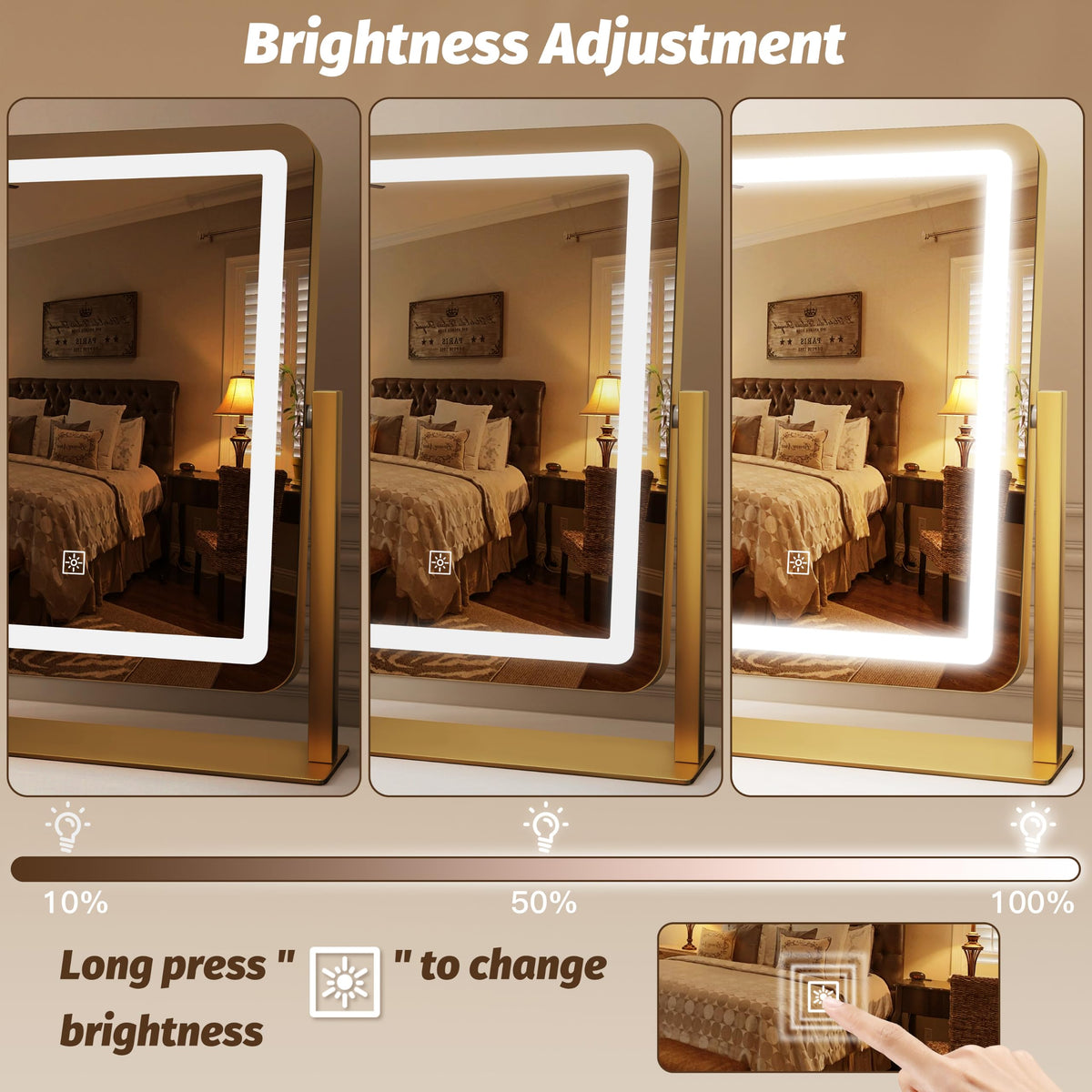 CraftCraze Vanity Mirror with natural light setting