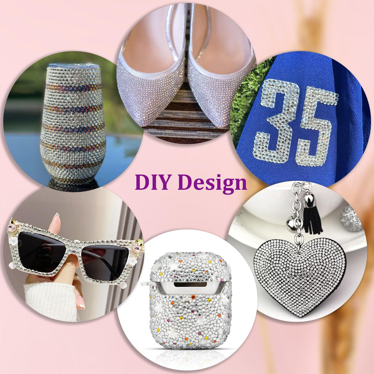 Crafting project showcasing TINKRSTUFF rhinestones on shoes