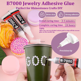 Crafting project using TINKRSTUFF rhinestones on a tumbler