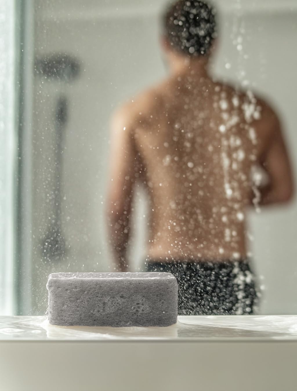 Crate 61 Organics Cedarwood Pine soap lathering on hands