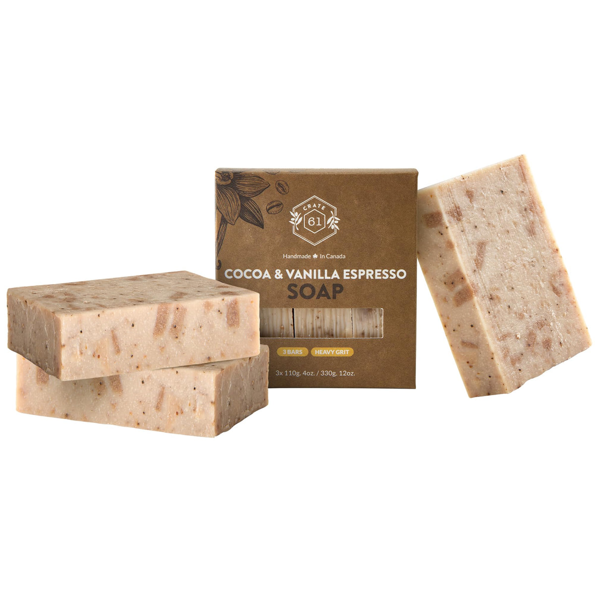 Crate 61 Organics Cocoa Vanilla Espresso Natural Bar Soap front view