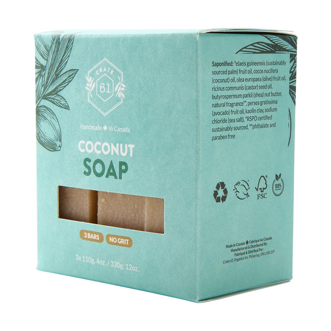 Crate 61 Organics Coconut Bar Soap packaging