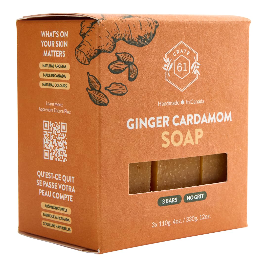 Crate 61 Organics Ginger Cardamom Natural Bar Soap packaging