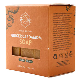 Crate 61 Organics Ginger Cardamom Natural Bar Soap side view