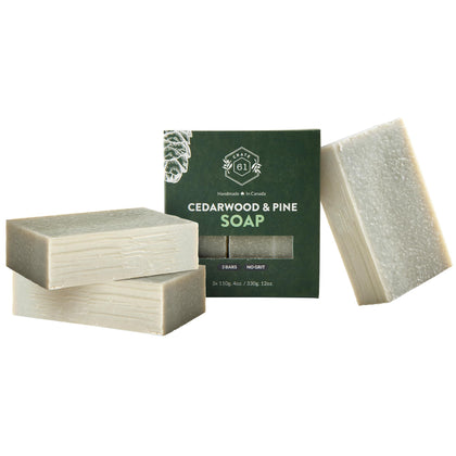 Crate 61 Organics Handmade Bar Soap 3 Pack Cedarwood Pine front view