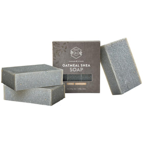 Crate 61 Organics handmade natural bar soap 3 pack Oatmeal Shea front view