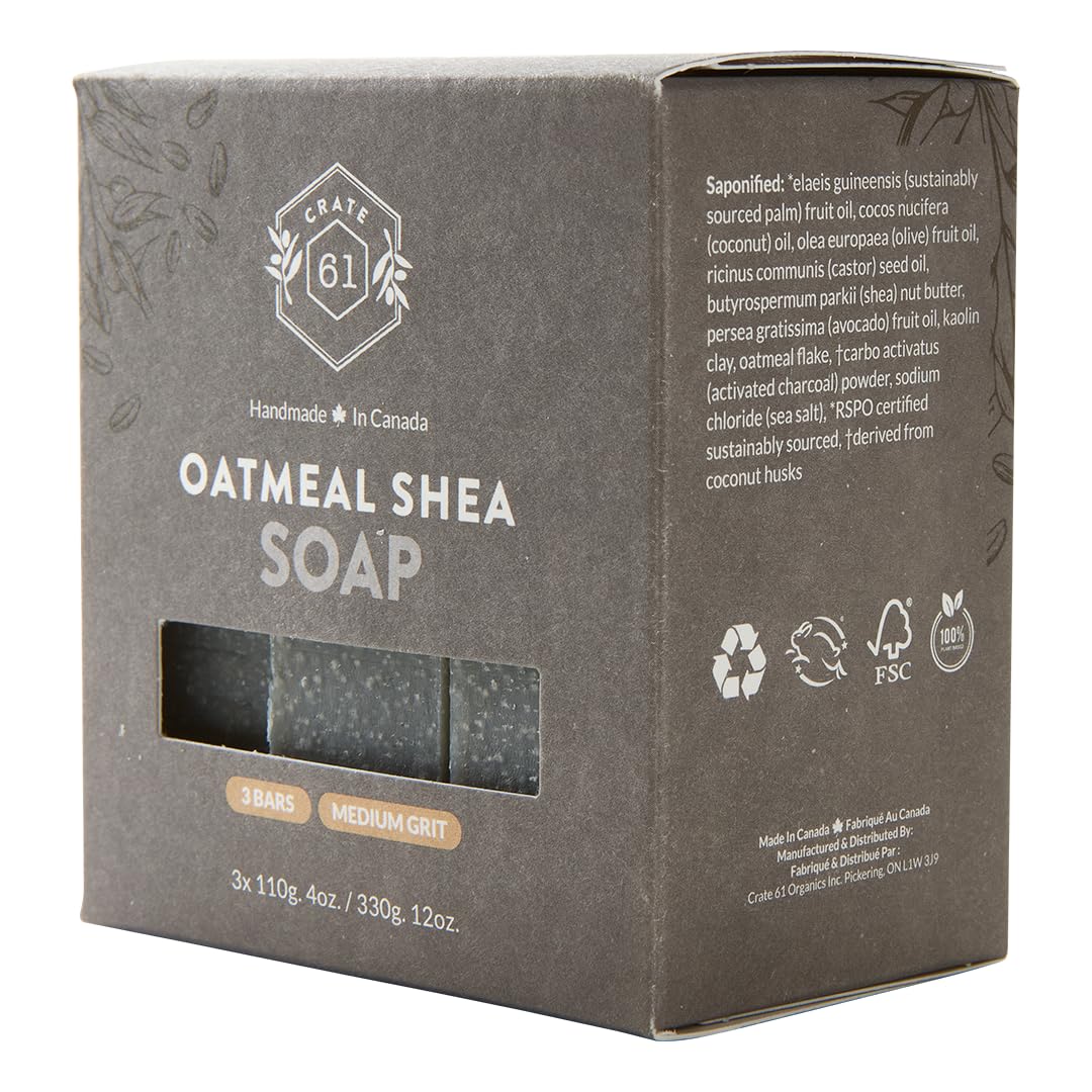 Crate 61 Organics natural bar soap packaging and ingredients