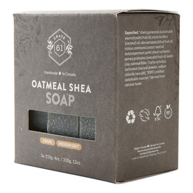 Crate 61 Organics natural bar soap packaging and ingredients