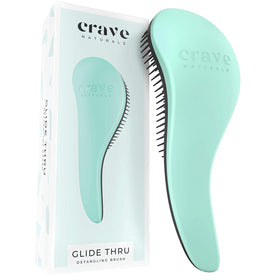 Crave Naturals Biggie Glide Thru Hair Brush front view in mint