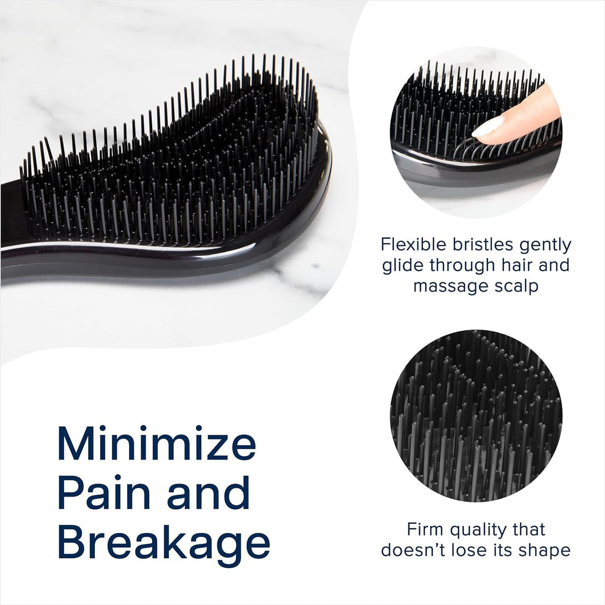 Crave Naturals Biggie Glide Thru Hair Brush in use on wet hair