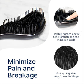 Crave Naturals Biggie Glide Thru Hair Brush in use on wet hair