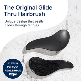 Crave Naturals Biggie Glide Thru Hair Brush side view, flexible bristles
