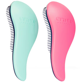 Crave Naturals Glide Thru Detangler Brush front view in turquoise