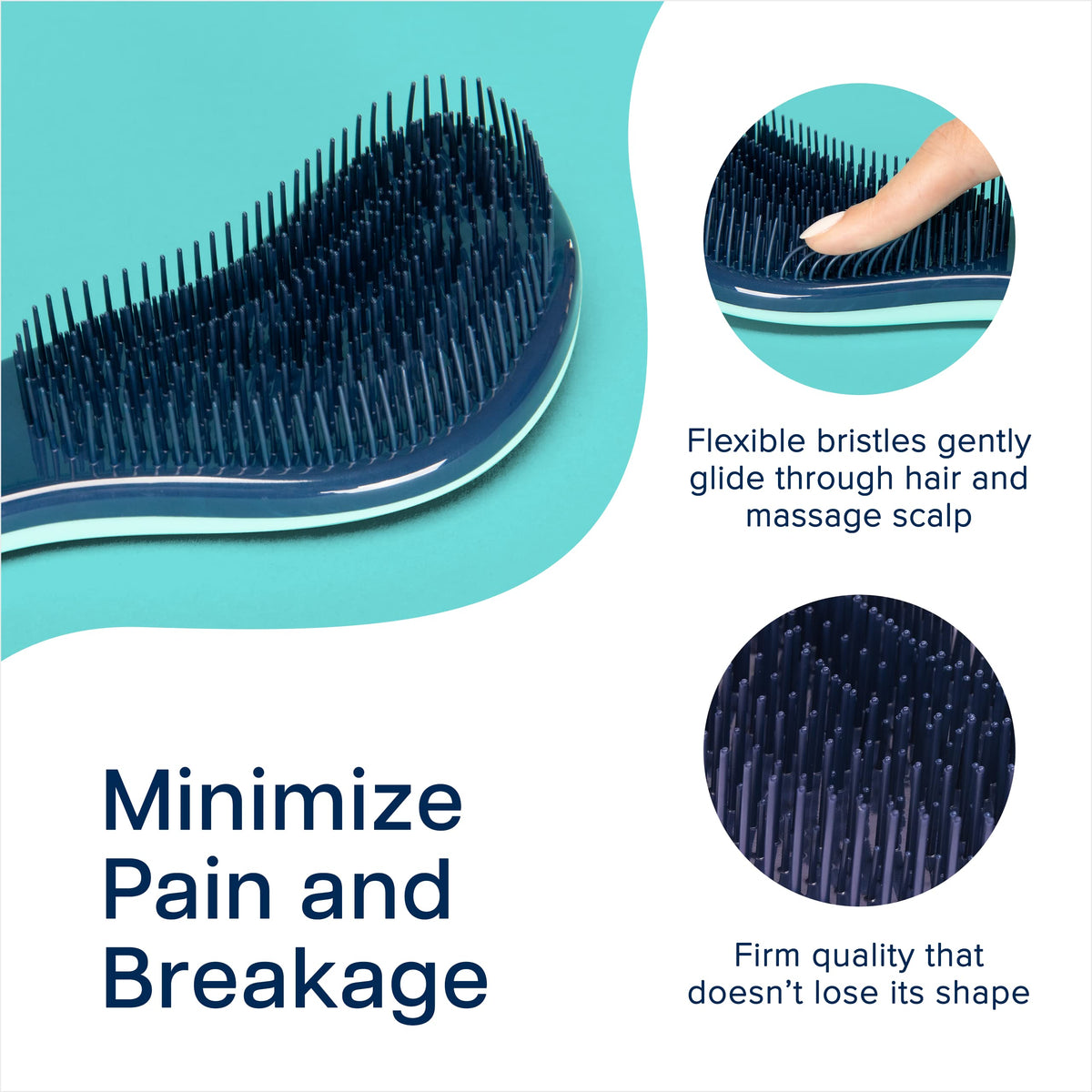Crave Naturals Glide Thru Detangler Brush showing flexible bristles