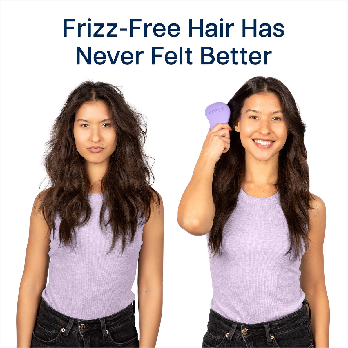 Crave Naturals Glide Thru Detangling Brush being used on wet hair