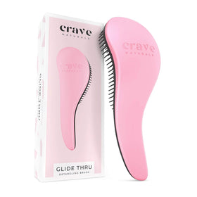 Crave Naturals Glide Thru Detangling Brush front view in pink