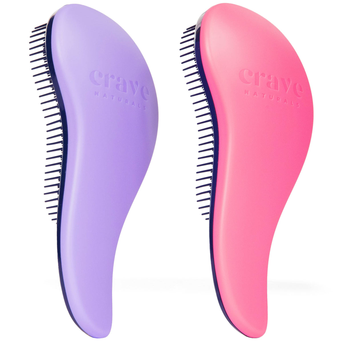Crave Naturals Glide Thru Detangling Brush front view in pink and purple