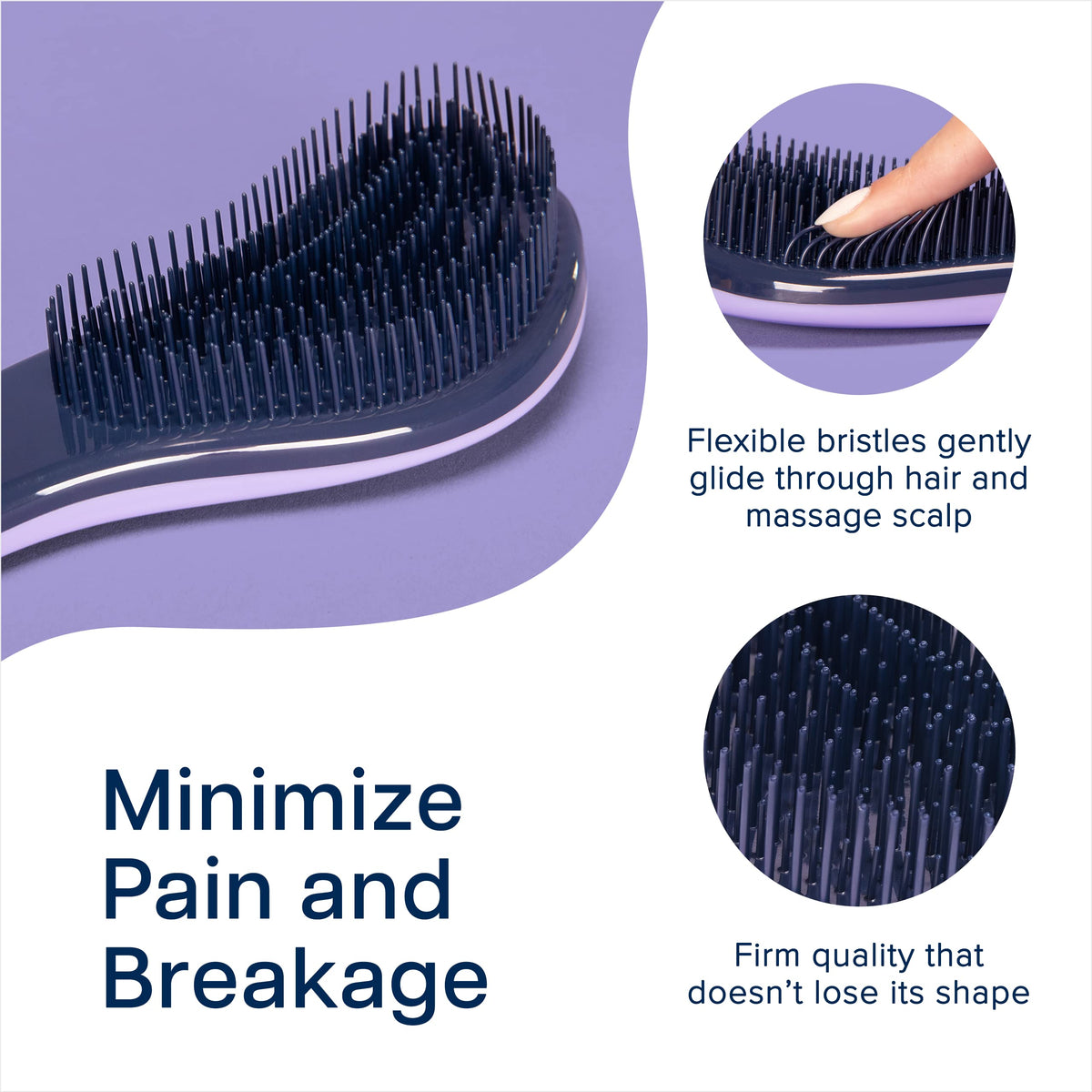 Crave Naturals Glide Thru Detangling Brush in hand for easy grip