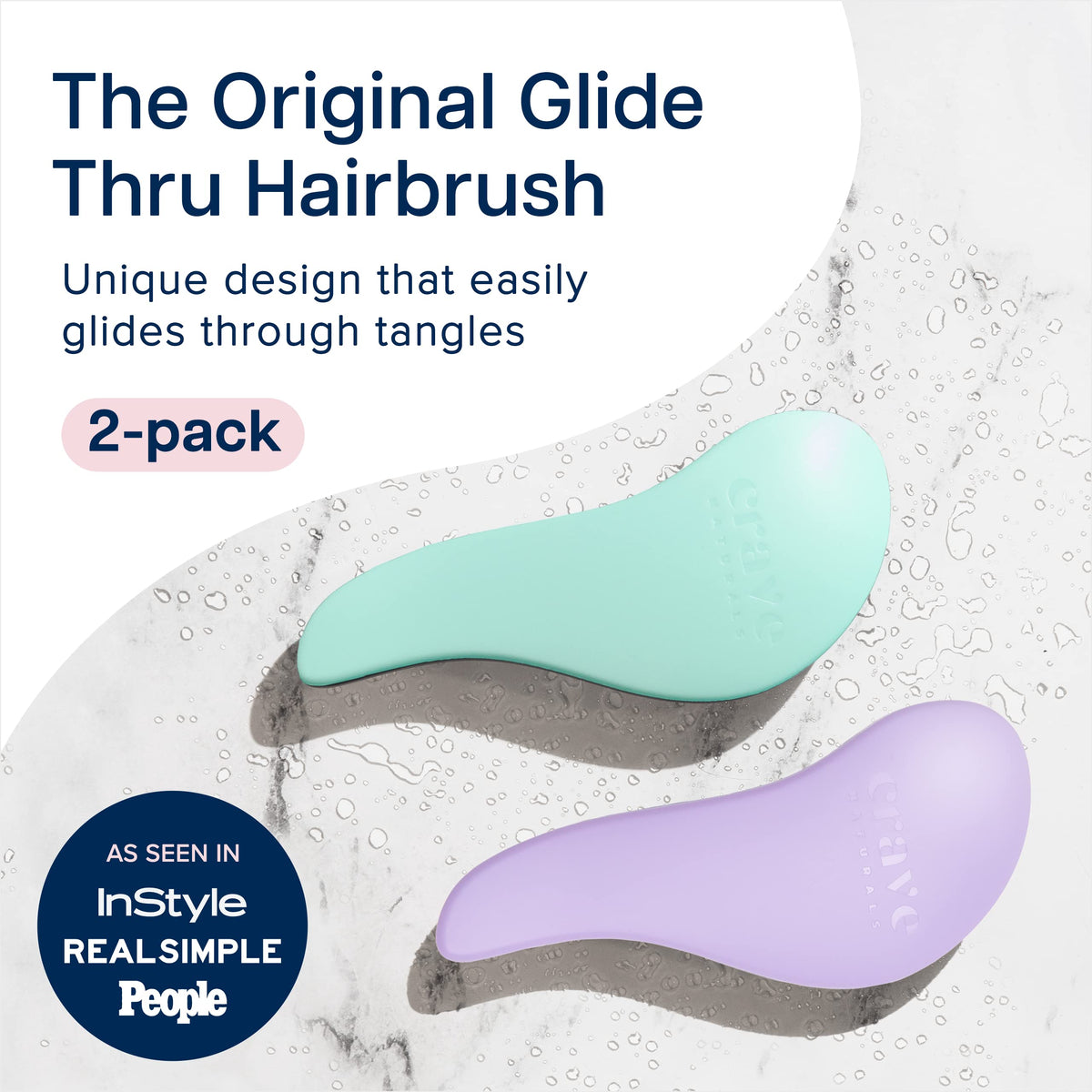 Crave Naturals Glide Thru Detangling Brush showing bristle design