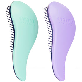 Crave Naturals Glide Thru Detangling Brush turquoise and purple front view