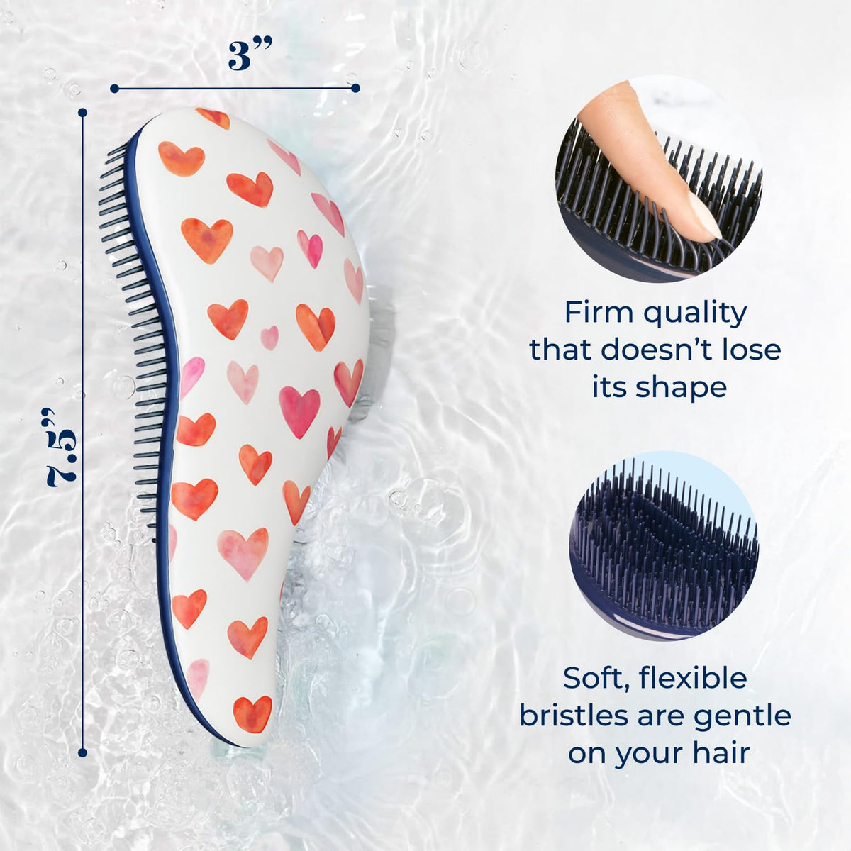 Crave Naturals Glide Thru Detangling Hair Brush in hand for comfortable grip
