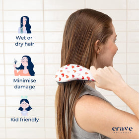 Crave Naturals Glide Thru Detangling Hair Brush on dry hair