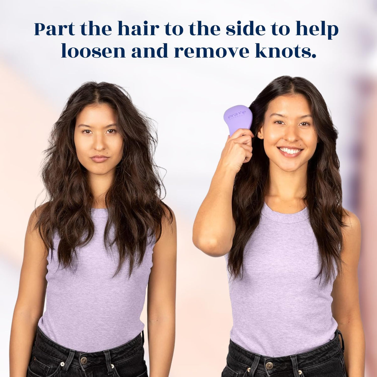 Crave Naturals Glide Thru Detangling Hair Brush pack of 2 with packaging
