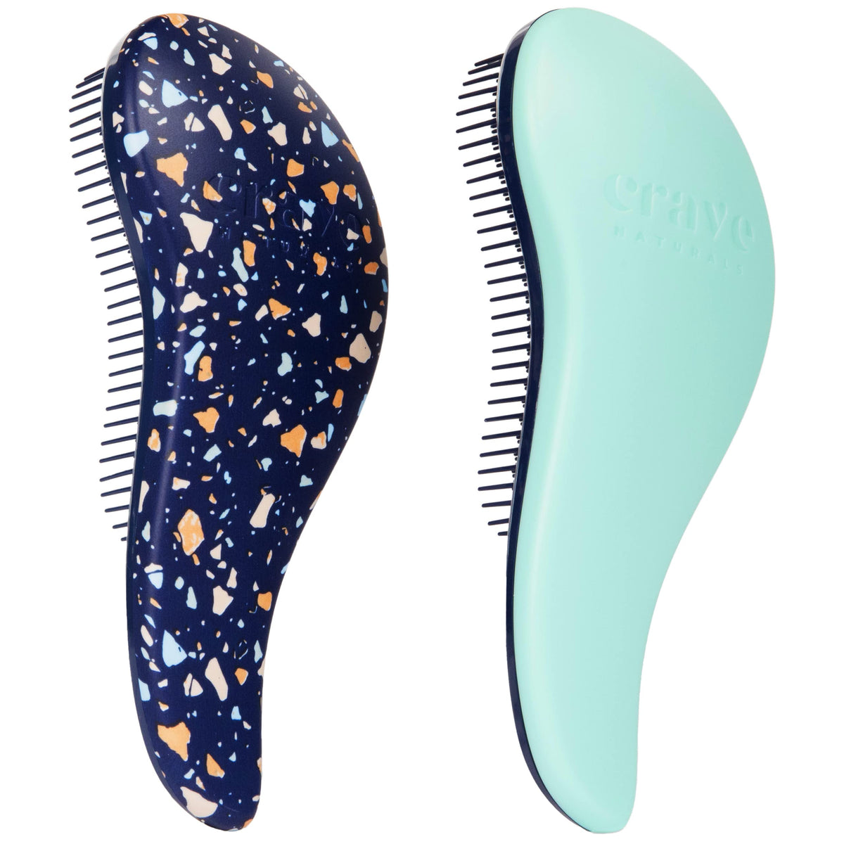 Crave Naturals Glide Thru Detangling Hair Brush turquoise front view