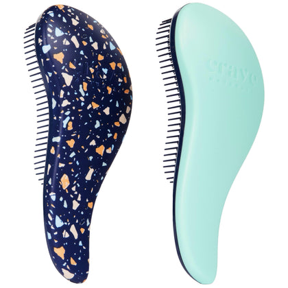 Crave Naturals Glide Thru Detangling Hair Brush turquoise front view