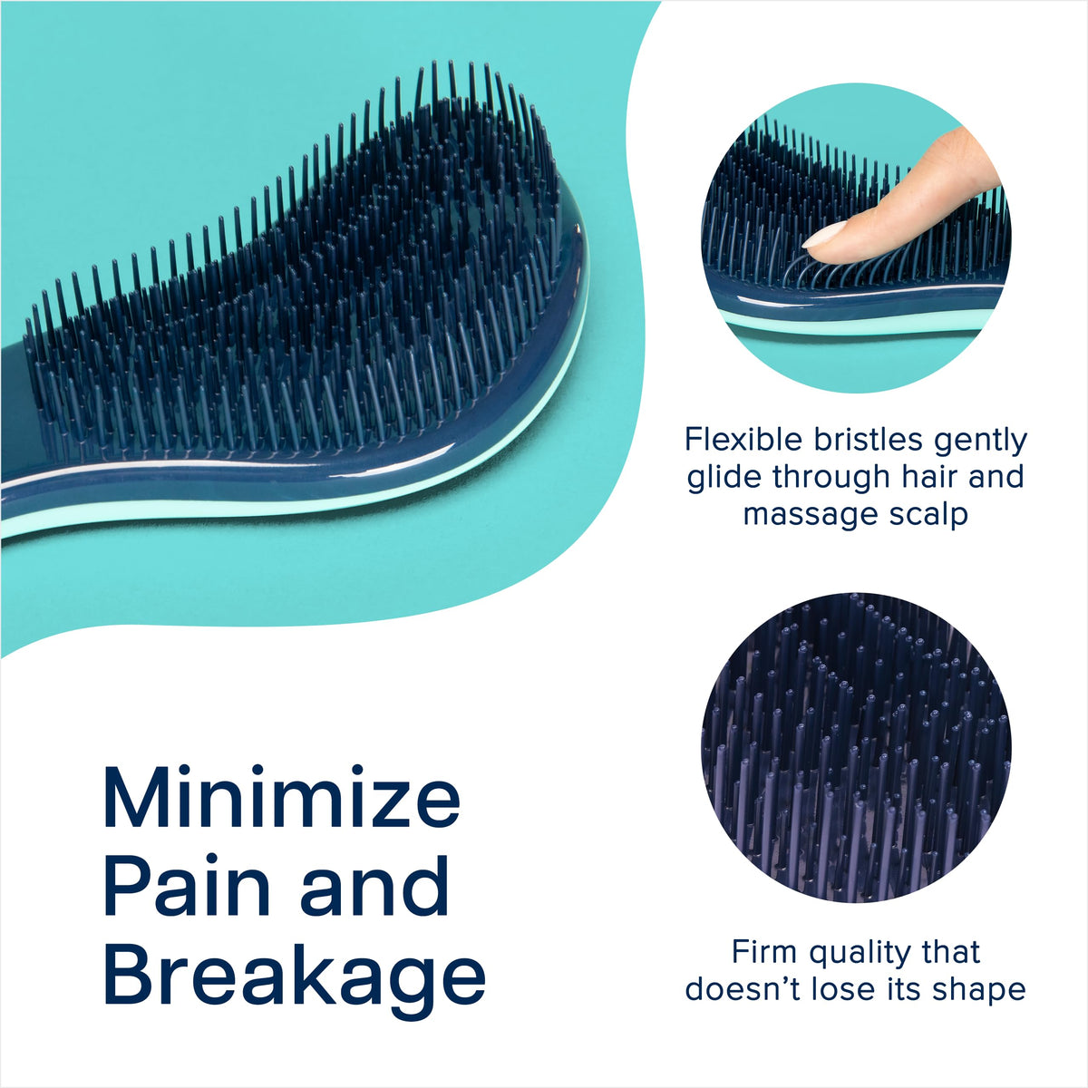 Crave Naturals Glide Thru Hair Brush coral with bristle details