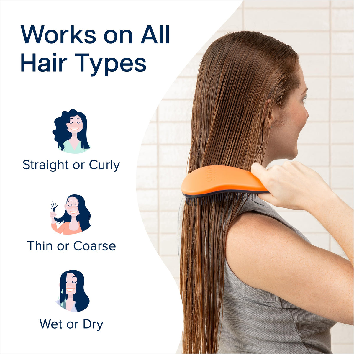 Crave Naturals Glide Thru Hair Brush turquoise side view