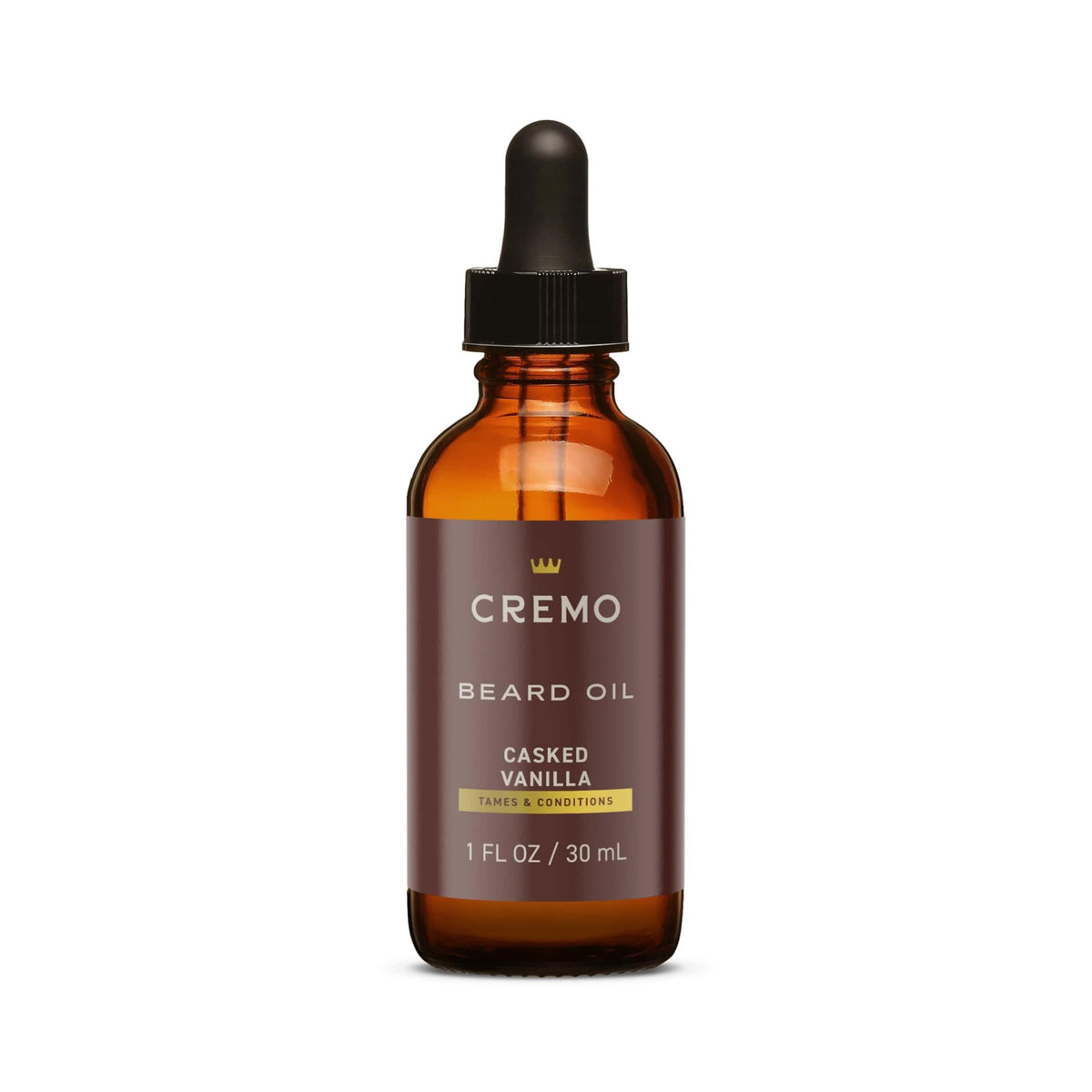 Cremo Beard Oil Revitalizing Casked Vanilla 1 fl oz front view