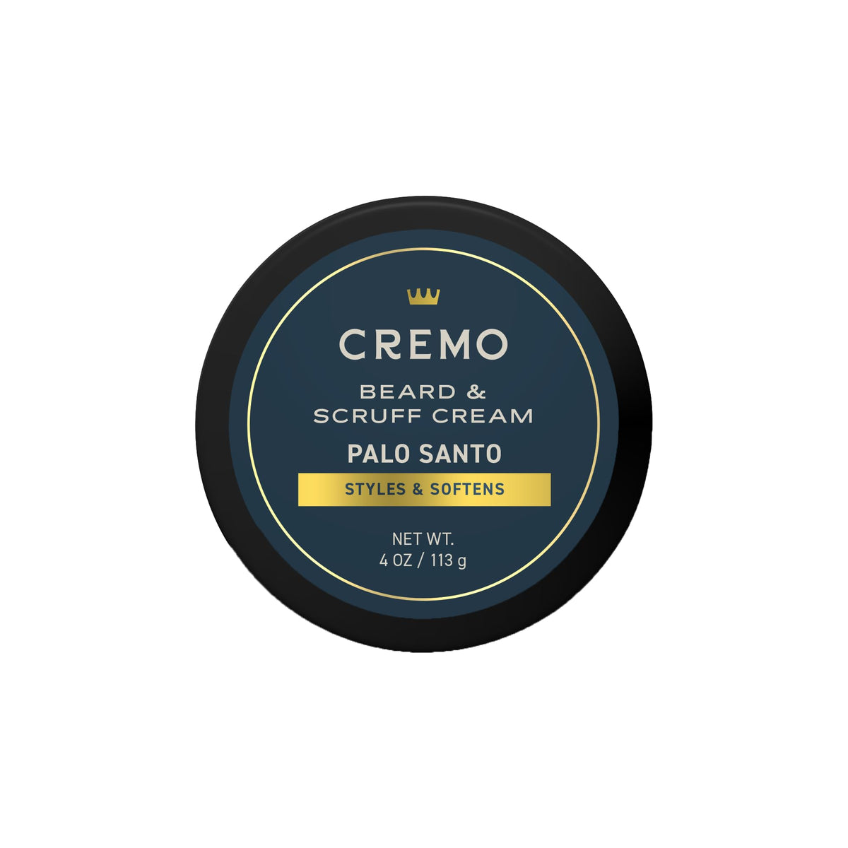 Cremo Beard & Scruff Cream Palo Santo 4 oz front view