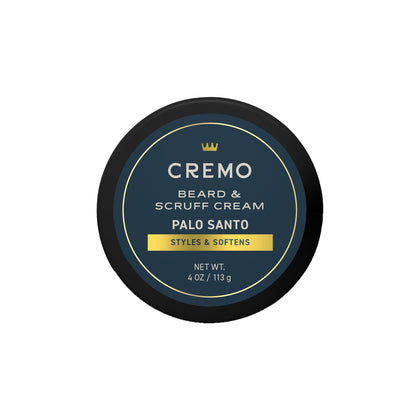 Cremo Beard & Scruff Cream Palo Santo 4 oz front view