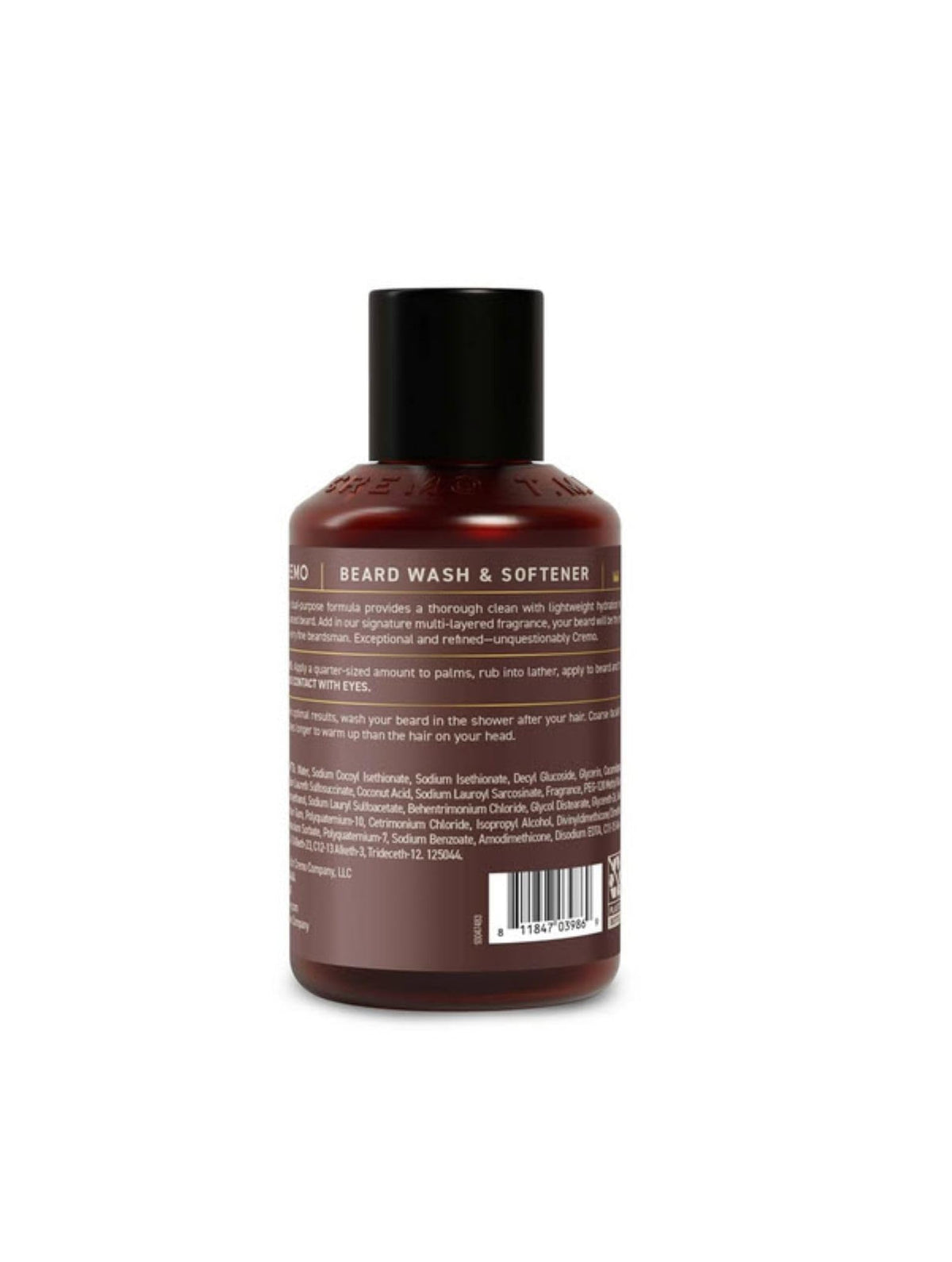 Cremo Casked Vanilla Beard Wash & Softener in lifestyle scene with grooming tools