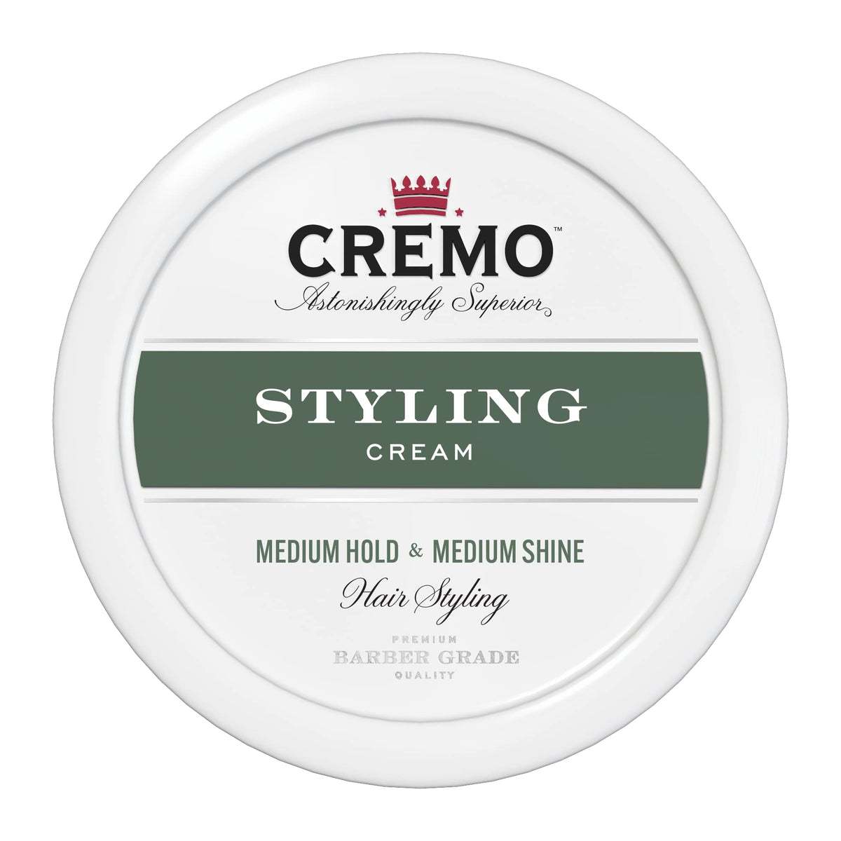 Cremo Hair Styling Cream 4 oz front view with medium hold label