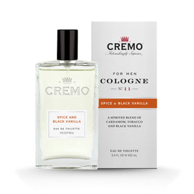 Cremo Spice & Black Vanilla Cologne front view 3.4 Fl Oz