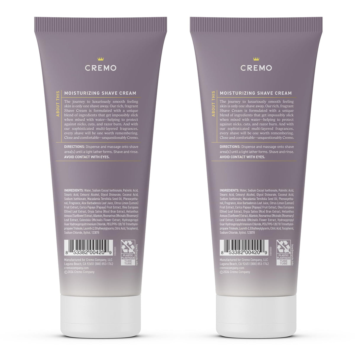 Cremo Women's Shaving Cream showing rich creamy texture