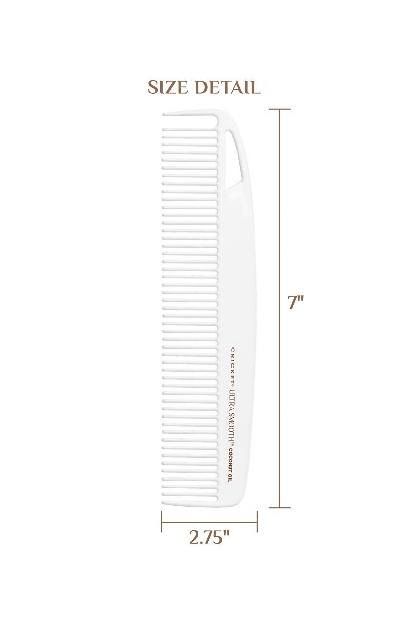 Cricket Coconut Dressing Comb side view showing medium tooth pattern