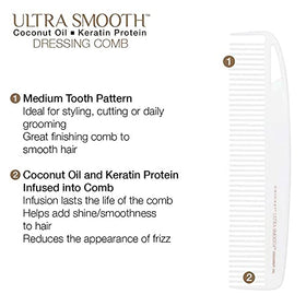 Cricket Ultra Smooth Coconut Dressing Comb with coconut oil and keratin infusion