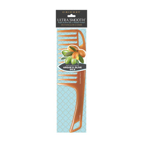 Cricket Ultra Smooth Detangler Comb with hair strands showing shine