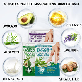 CRISTALBOX foot mask being worn with regular socks
