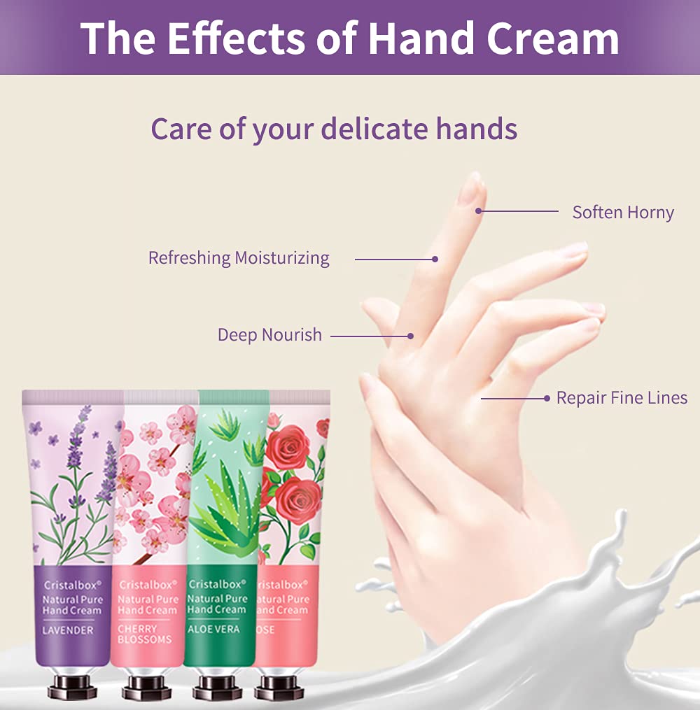 CRISTALBOX hand lotion gift set displayed with floral background